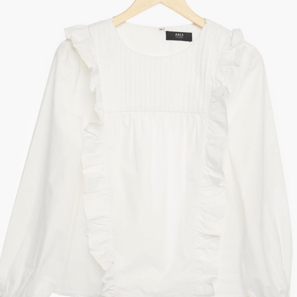 ABLE Sarah Ruffle Blouse | Size Medium - Picture 4 of 12